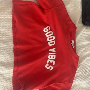 good vibes cropped billabong crewneck